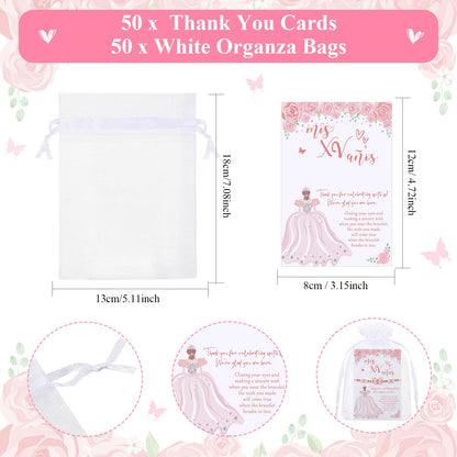 Wenqik 25 Sets Quinceañera Party Favors for Guests – Butterfly Wish Bracelet Set, Sweet 15 Birthday Keepsake Gifts for Girls