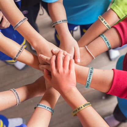 48 Pcs Mental Health Month Gift Motivational Silicone Wristbands Bulk Autism Awareness Day Affirmations Bracelets for Back to School Counseling Therapy End of Year Gift(Light Color,Motivational)