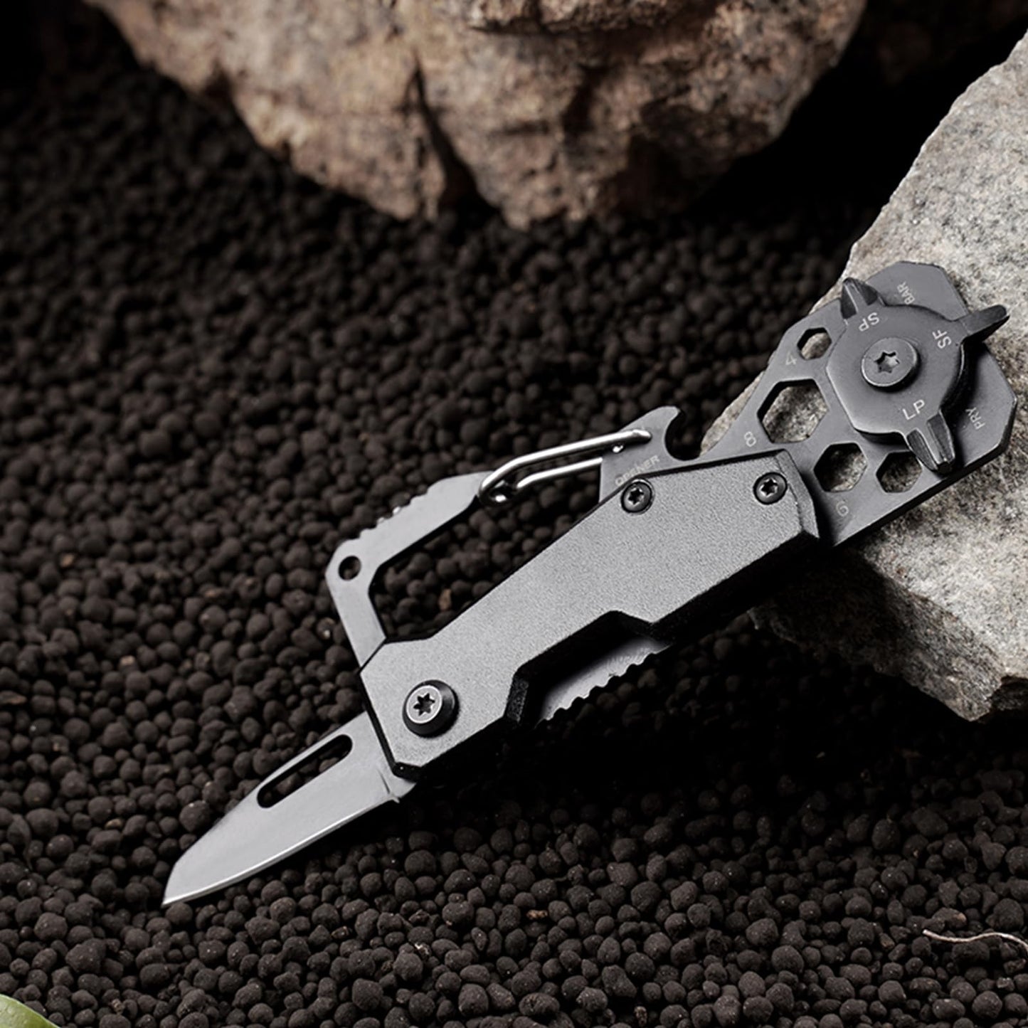 Cool Men Gift Ideas for Him - Fathers Day Dad Gifts Multitool Pocket Knife, Unique Birthday Gift for Husband Brother Boyfriend Adult, Keychain EDC Folding Knives with Clip Hand Tools Gadgets, Black