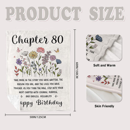 80th Birthday Gifts for Women, Chapter 80 Birthday Blanket, 80 Year Old Bday Gifts for Women, 1946 Birthday Decorations, Turning 80 Throw Blankets for Friend, Mom - 50'' x 60''