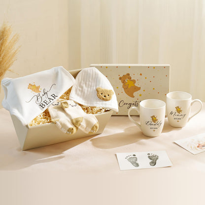 AW BRIDAL New Mom Gifts for Women 2026, New Parents Gift for Couples, Baby Gift Basket for Boys Girls Baby Shower, Gender Reveal Gifts with Mom and Dad Coffee Mugs for Parents to Be, First Time Moms