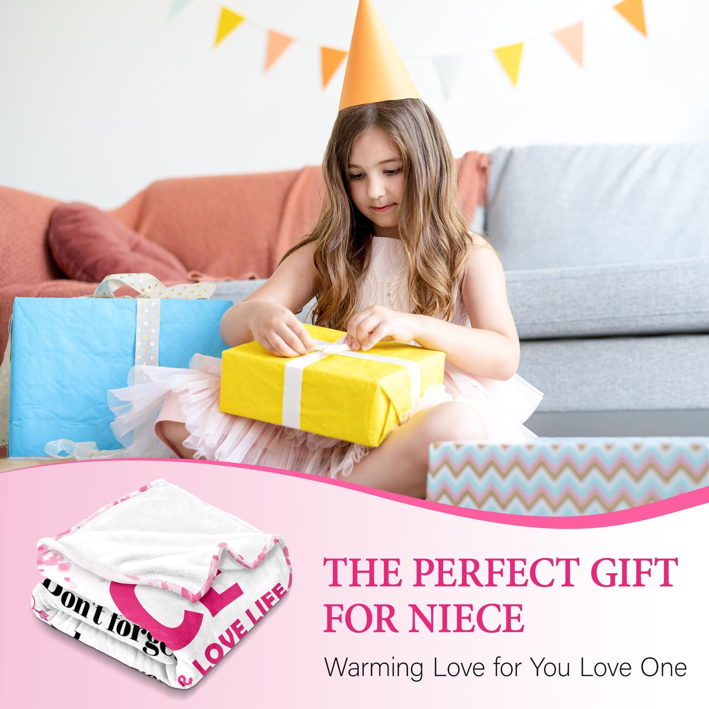 BAOERN Niece Gifts from Auntie - Niece Birthday Gifts - Christmas Graduation Present for Nieces - Gift for Teen Girls & Kids - Teen Girl Gift Trendy Stuff - to My Niece‘s Blanket 50"x60"