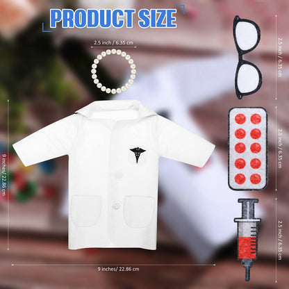 White Coat Wine Bag Doctor Wine Cover Felt Doctor Wines Insulated Cover Nurse Wines Wrapping Bag with Syringe Necklace for Ceremony Gifts Male Female Graduation Birthday Anniversary Nurse Practitioner