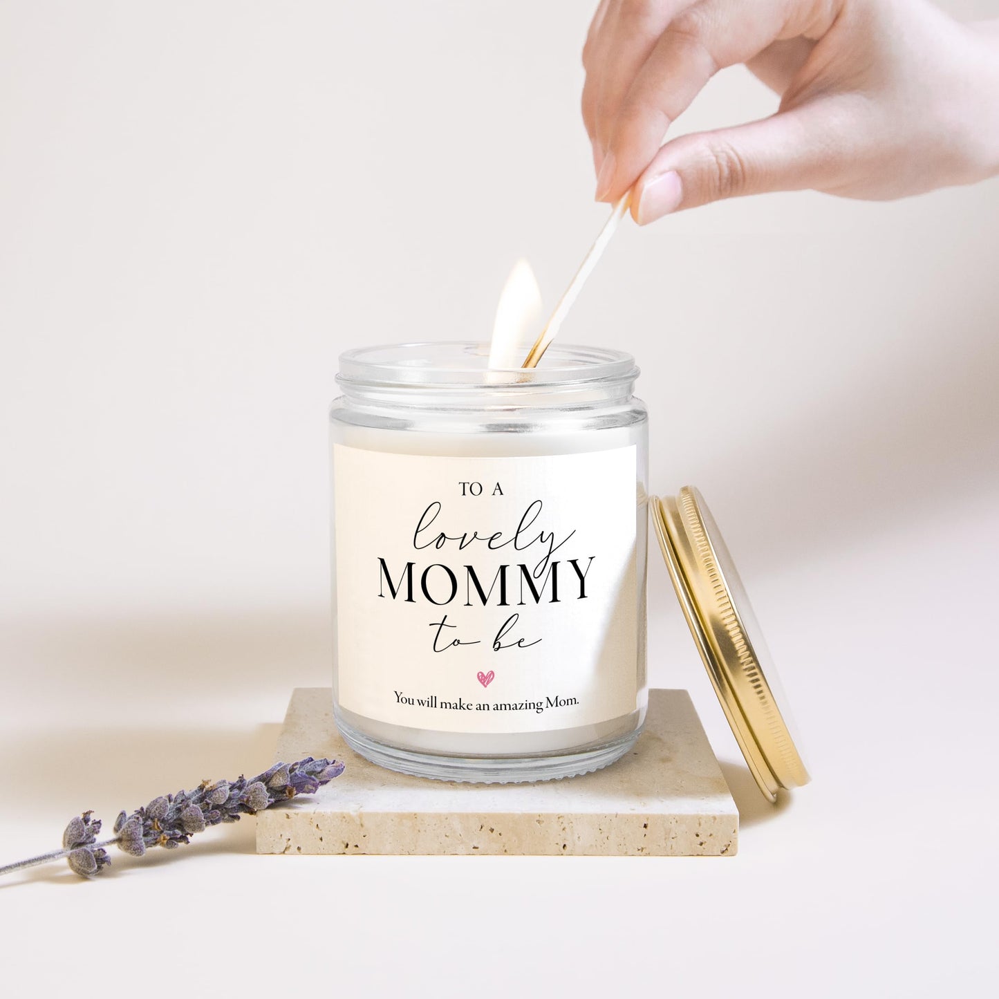 Mom to Be Mothers Day Gift, First Mothers Day Gifts for New Mom, Pregnancy Gifts for Expecting Moms - Lavender Scented Candle, Mommy to be Gift