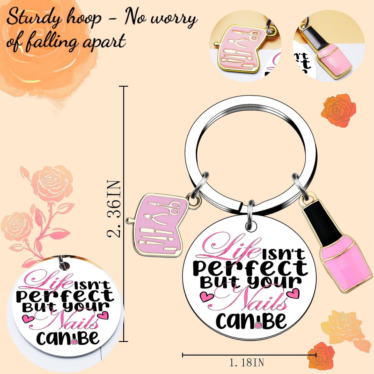 Nail Tech Gifts for Women Manicurist Keychain Nails Techs Artist Salon Gift for Nails Technician Manicurist Nail Tech Decor Gifts for Women Birthday Christmas Gift Ideas