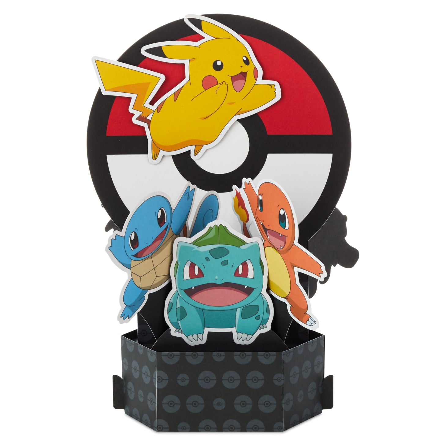 Hallmark Pokémon Pop Up Birthday Card for Kids (3D Pikachu, Charmander, Squirtle, Bulbasaur) for Birthday Boy, Son, Grandson, Nephew