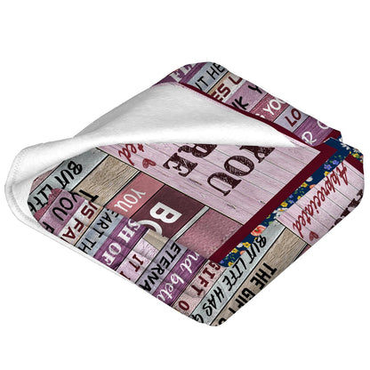 Bonus Mom Gifts Blanket from Daughter Son, Stepmom Birthday Gifts for Bonus Mother Stepmother Mothers Day Christmas Thanksgiving Gift Throw Blankets 50" x 60"