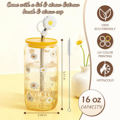 Birthday Gifts for Women Teen Girls, Unique Happy Graduation Gift Baskets for Her, Thank You Teacher Self Care Get Well Present Set, 14pcs Cute Daisy Box for Friend SisterGirlfriend Coworker(Yellow)