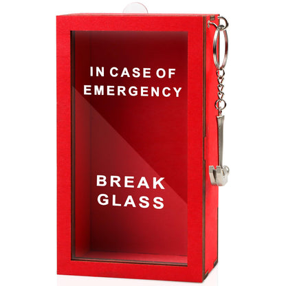 WenmthG Funny Gift Emergency Box - Create Self Defined Idea Jar w/Hammer, Break in Case of Emergency Box - Desk Decor - Personalized Gag Gift for Friends Coworkers