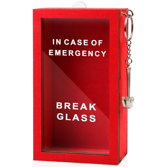 WenmthG Funny Gift Emergency Box - Create Self Defined Idea Jar w/Hammer, Break in Case of Emergency Box - Desk Decor - Personalized Gag Gift for Friends Coworkers