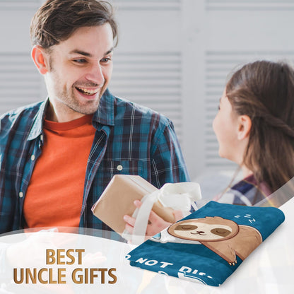 Funny Gifts for Uncle, Uncle is Charging Sloth Blanket, Uncle Birthday Gifts, Gifts for Uncle from Niece Nephew, Uncle Gift for Fathers Day Christmas, Soft Sloth Blanket for Uncle 60"x50"