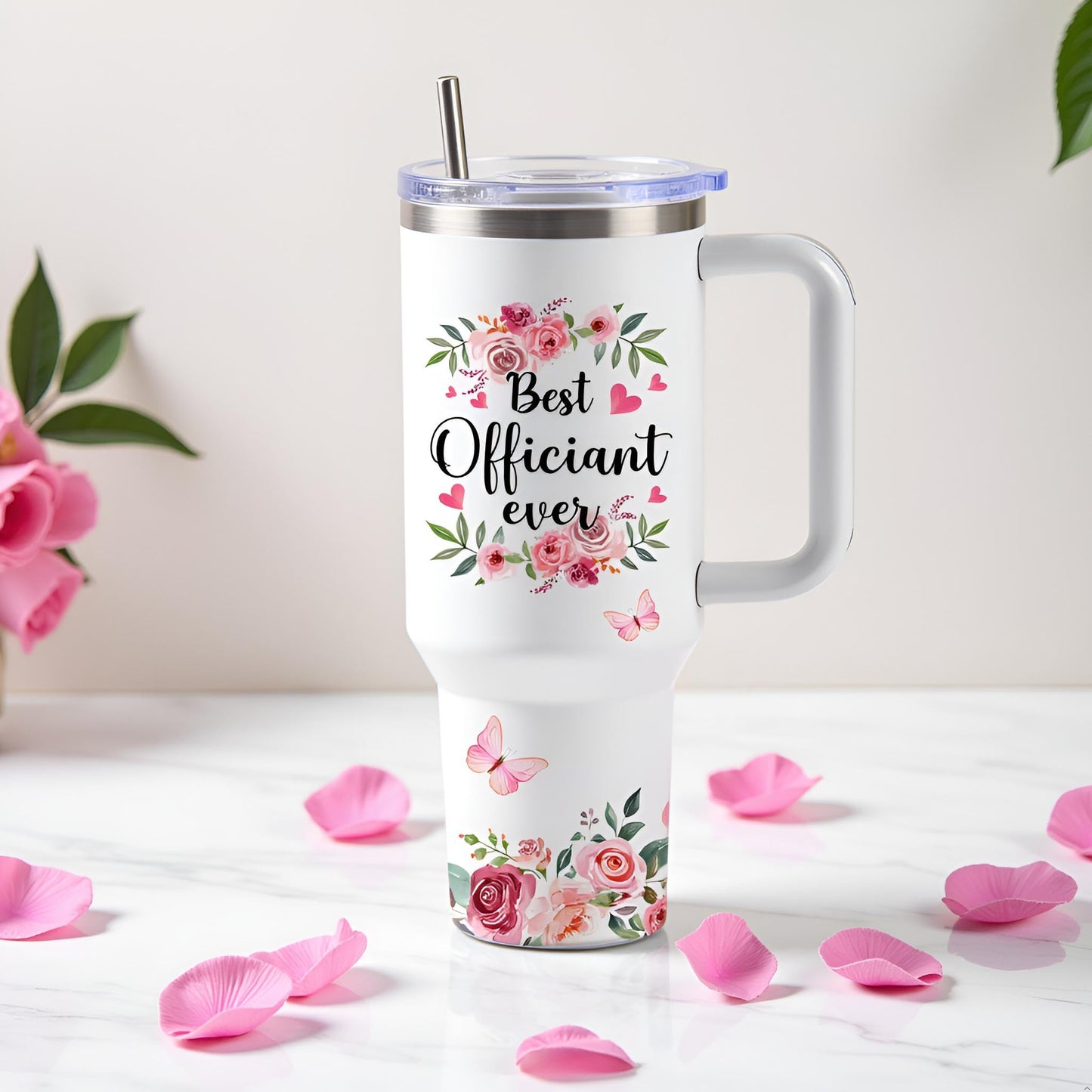 Wedding Officiant Gifts Tumbler, Best Officiant Ever Gift from Couple, Wedding Thank You Gifts for Bridesmaid, Funny Bride Groom Party Gift Coffee Cup 40oz