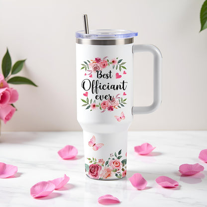 Wedding Officiant Gifts Tumbler, Best Officiant Ever Gift from Couple, Wedding Thank You Gifts for Bridesmaid, Funny Bride Groom Party Gift Coffee Cup 40oz