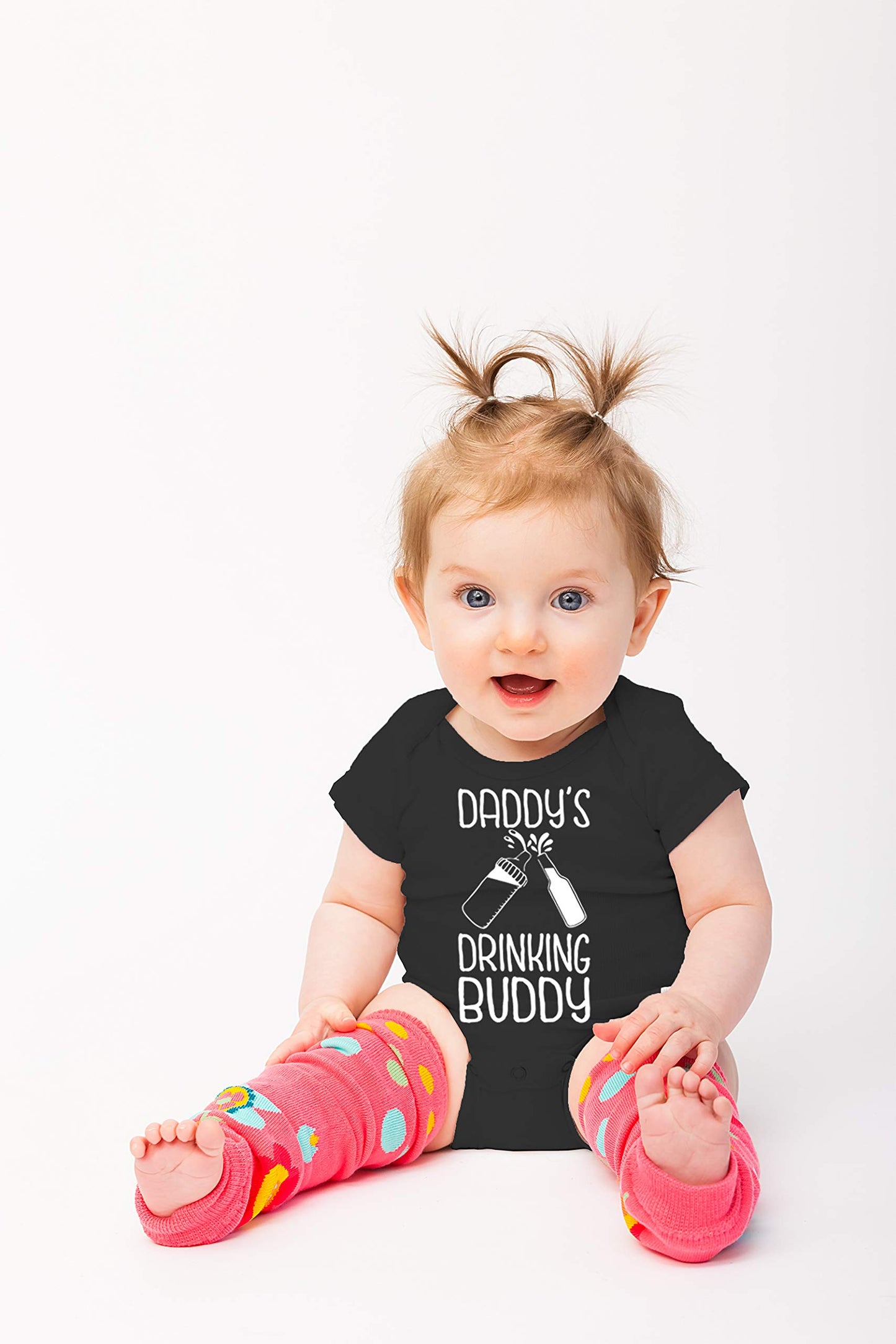 Belle Homie Daddy's Drinking Buddy - Funny Baby Essentials Bodysuit - Infants Outfit Newborn Unisex Rompers