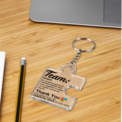 Team Appreciation Gifts for Employee Coworker Staff Bulk, Teamwork Thank You Gift Set Puzzle Piece Acrylic Keychains