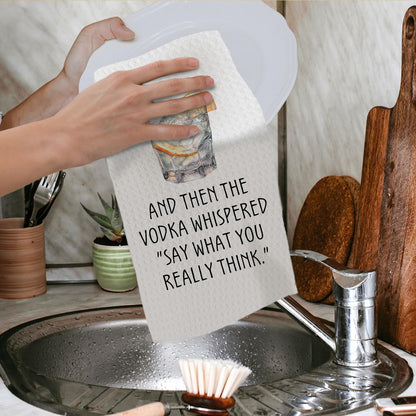 Vodka Gifts Kitchen Towels, Vodka Lover Gifts Dish Tea Towels for Kitchen Bar Cart Decor, Gift for Bartender Decorative Hand Towel, 16x24 Inches