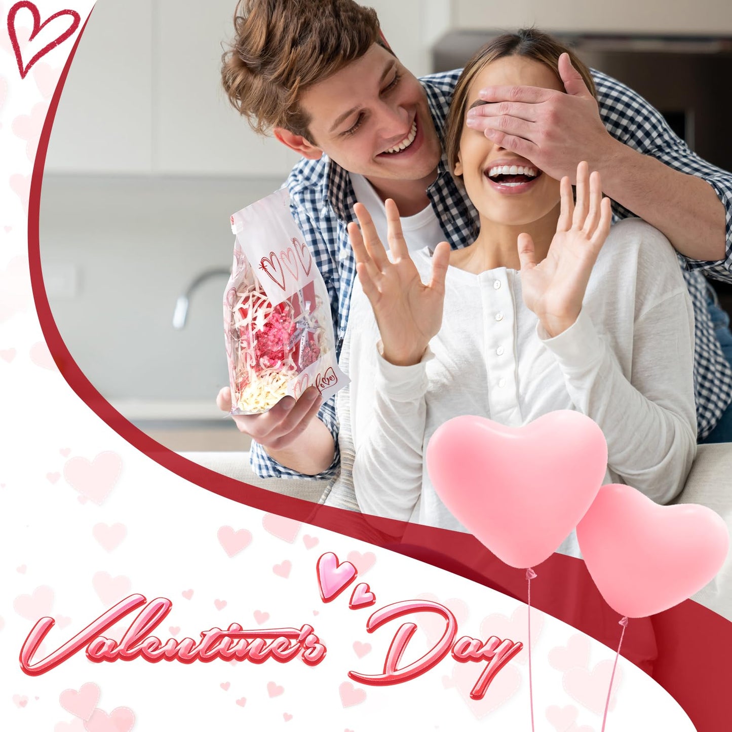AISunGoo 28 Pcs Valentines Day Gift Bags With Tin Tie Lock for Kids Class Parties, Treat Bags for Valentines Party Favors