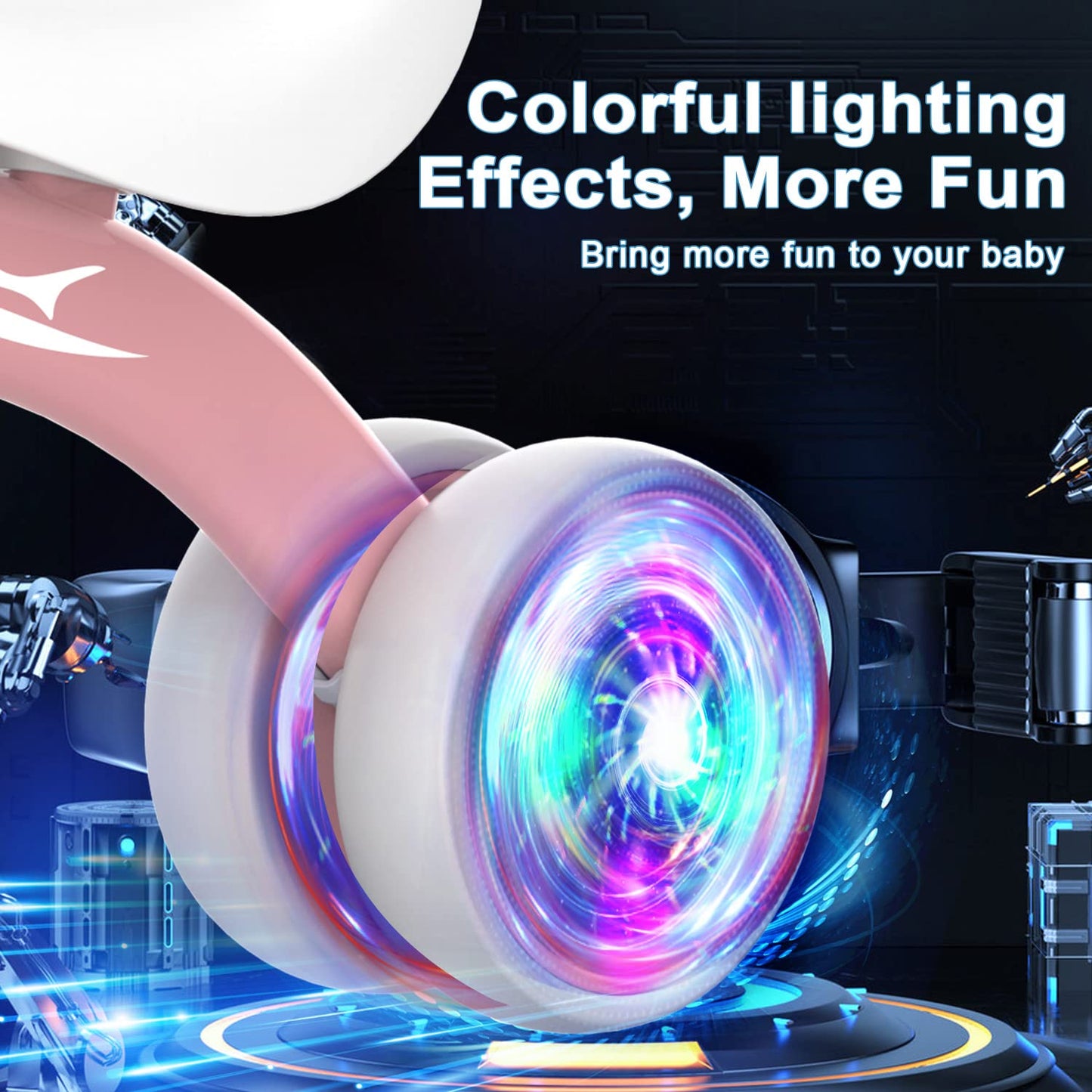 Gamfeiny Colorful Lighting Baby Balance Bike Toys for 1 Year Old Boy Girl Gifts, 10-36 Month Toddler Balance Bike, No Pedal 4 Silence Wheels & Soft Seat First Riding on Toys, 1st Birthday Gifts
