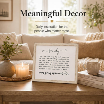 OFlyDesigns Family Definition Wall Art, Family Quote Print, Entryway Family Sign, Farmhouse Home Decor, Adoption Gift for Blended Families, Neutral Living Room Wall Decor, Unframed (8x10, Unframed)