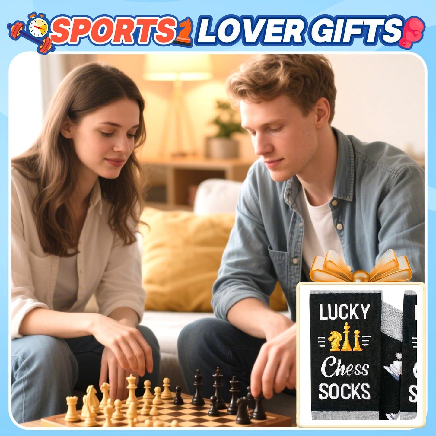 HAPPYPOP Women Men Sports Gifts - Basketball Runner Hiker Softball Skateboarder Socks