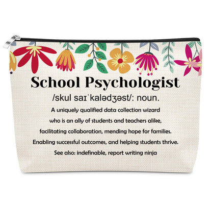 School Psychologist Gift for Women Makeup Bag Psychology Gifts for Daughter Sister Best Friend Thank You Gifts for Psychiatrist Student Cosmetic Bag Mental Health Gift for Her Travel Pouch