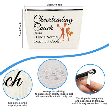 Cheerleading Cheer Coach Gift Makeup Bag for Women Cheer Mom Appreciation Gift Cheerleader Mother's Day Birthday Present for Cheerleader Cheerleading Mother Cowoorker Cosmetic Bag Travel Zipper Pouch