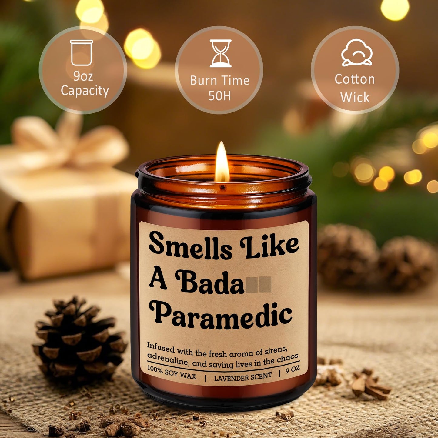 Miracu Candle, Paramedic Gifts for Men Women, EMS Week, Paramedic Accessories, Funny Cool School Graduation, Fathers Day Idea for First Responder, Emergency Medical Technician, New Graduate, Student