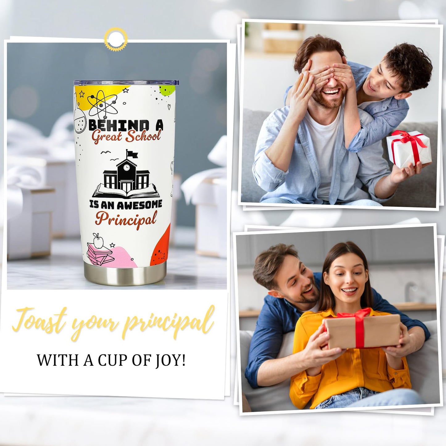 Principal Appreciation Gifts - Principal Christmas Birthday Gifts for Men Women - Teacher Appreciation Day Gift for Principals - Principals Day Gift Ideas from Student - 20oz Tumbler