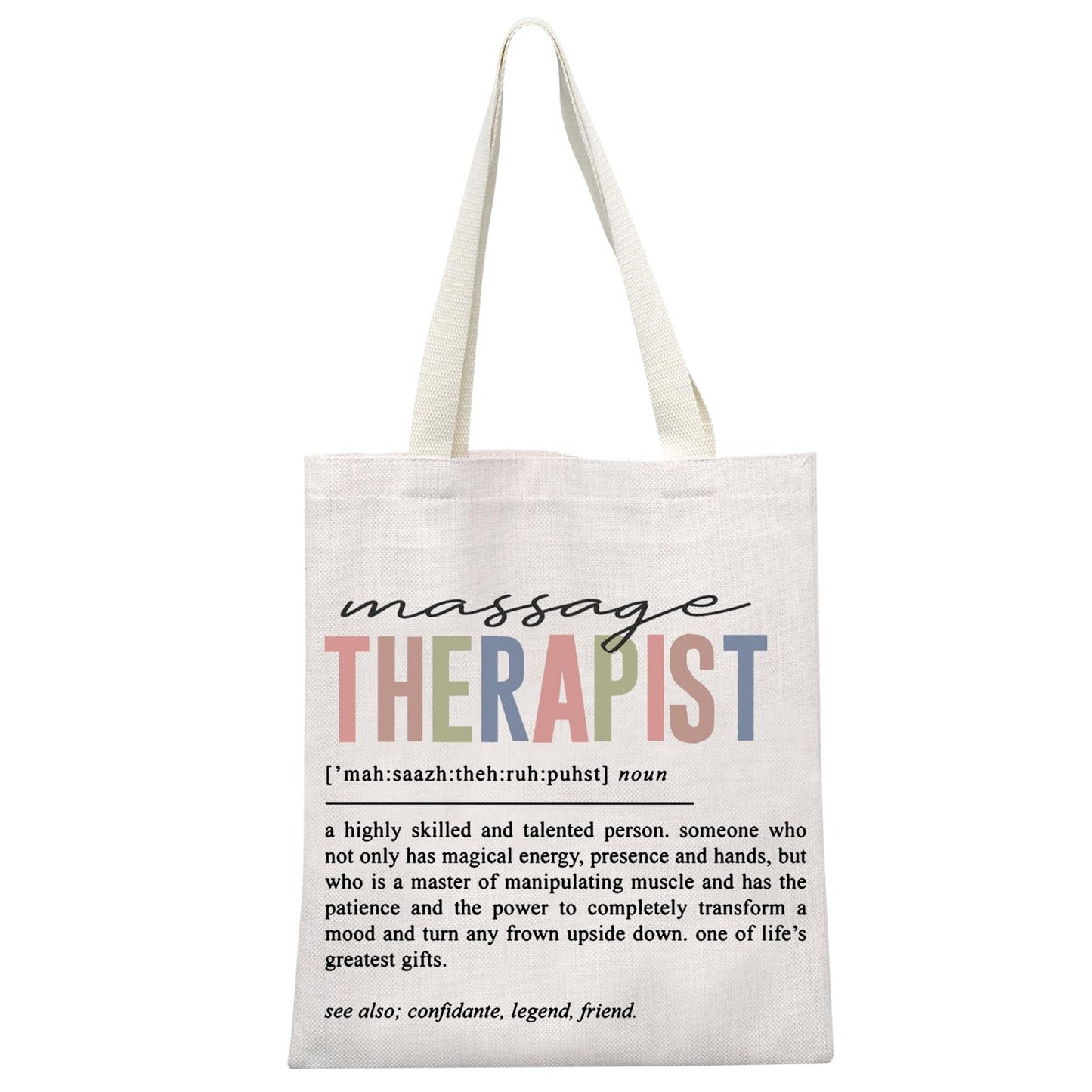 GJTIM Massage Therapist Appreciation Gift Massage Therapist Definition Gift Tote Bag For Masseuse Massotherapist