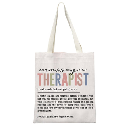 GJTIM Massage Therapist Appreciation Gift Massage Therapist Definition Gift Tote Bag For Masseuse Massotherapist