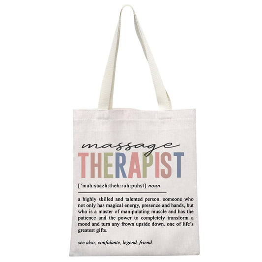 GJTIM Massage Therapist Appreciation Gift Massage Therapist Definition Gift Tote Bag For Masseuse Massotherapist