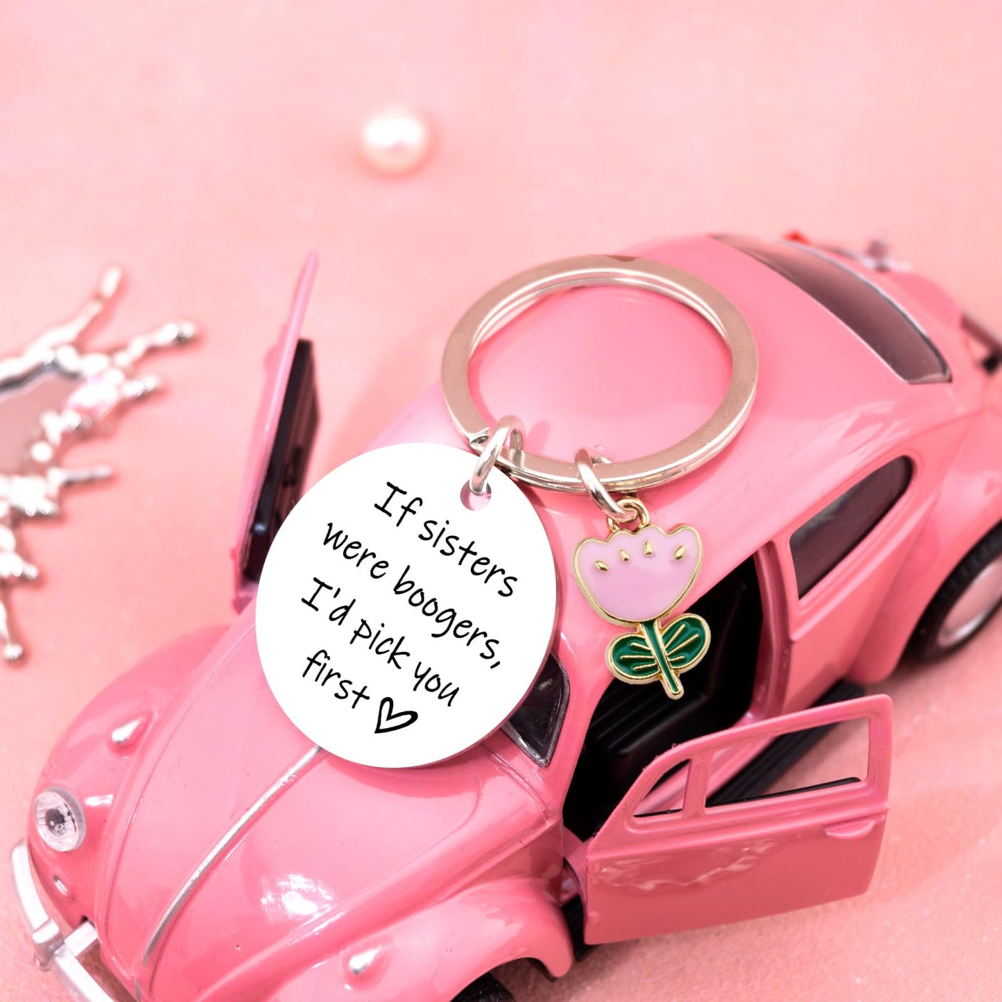 Birthday Gift for Sister Keychain Funny Keychains Birthday Gifts for Sister From Brother Funny Gifts for Sisters From Sister Mothers Day Graduation If Sister Were Boogers I'd Pick You First