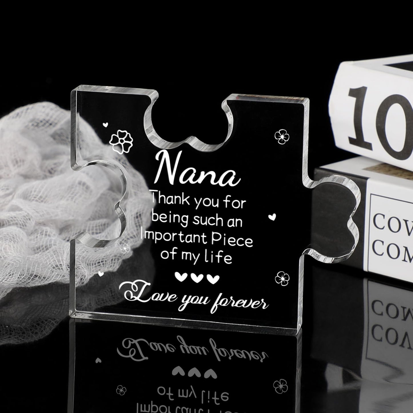 Funnli Nana Gifts Acrylic Plaque, Nana Mothers Day Gifts - Christmas Anniversary Mothers Day Birthday Gifts for Nana Grandma Grammy Grandmother 3.35 x 2.76 Inch Desk Decorations