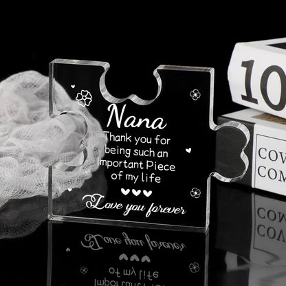 Funnli Nana Gifts Acrylic Plaque, Nana Mothers Day Gifts - Christmas Anniversary Mothers Day Birthday Gifts for Nana Grandma Grammy Grandmother 3.35 x 2.76 Inch Desk Decorations