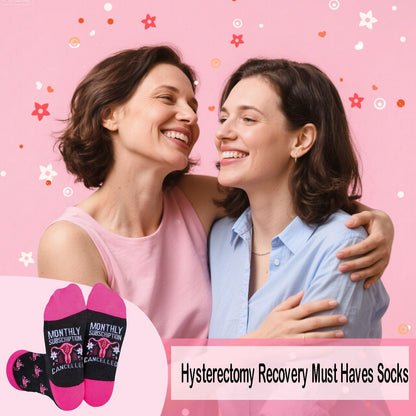 Hysterectomy Gifts for Women,Hysterectomy Recovery Gift with Novelty Socks, 3pcs Uterus Gift For Her, Monthly Subscription Cancelled Present