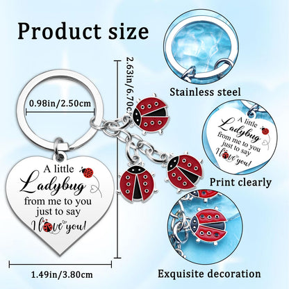 Lady Bugs Keychain Ladybug Gifts For Women Romantic i Love You Gifts For Her Birthday Anniversary Valentines Gift For Girlfriend Mini Ladybugs Keychain For Girlfriend Gift For Ladybug Lovers