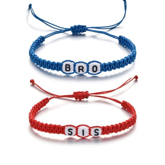 Fathers Day Birthday Christmas Dad Mom Brother Sister Bracelet Adjustable Handmade String Bracelet Gifts (Adjustable size - suitable for 14cm-20cm wrist length)