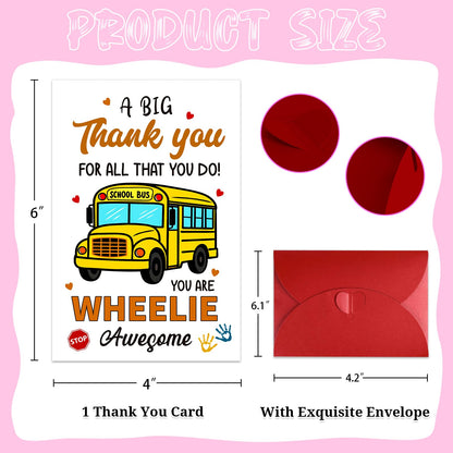 School Bus Driver Thank You Card - Appreciation Gifts for Bus Drivers, End of Year & Retirement Gifts for Men Women, Ideal for School Bus Driver Appreciation Week