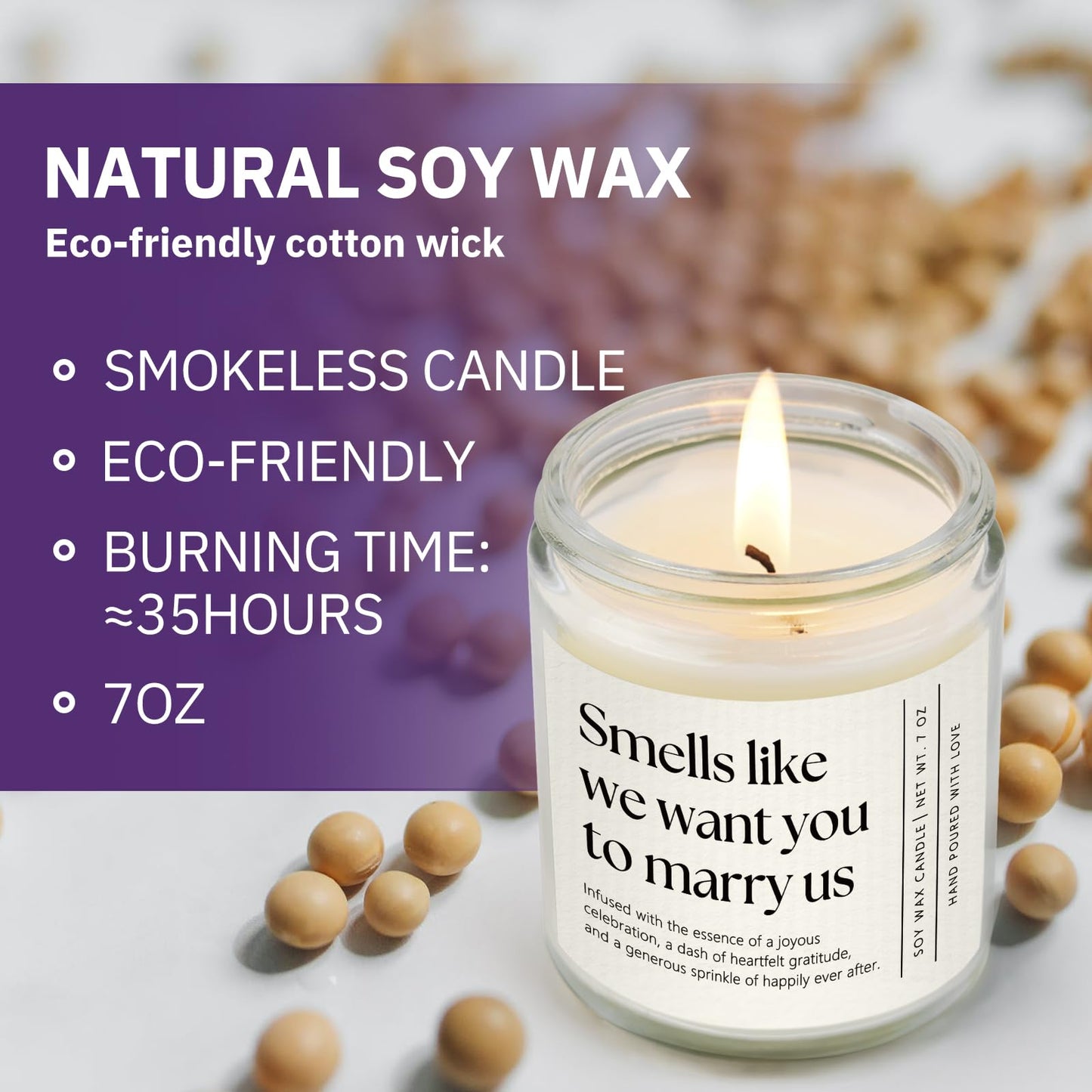 Wedding Officiant Gift, Unique Officiant Proposal Gift, Thank You Presents for Wedding Day, Groomsman/Bridesmaid Gifts - Handmade Lavender Scented Candle 7oz