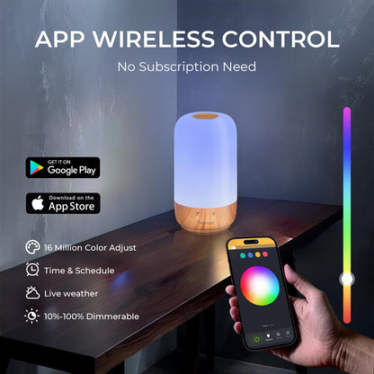 Tikkitouch Long Distance Lamp Set of 2 WiFi Touch Lamp Long Distance Relationship Gift for Couples, Mom, Friends & Family