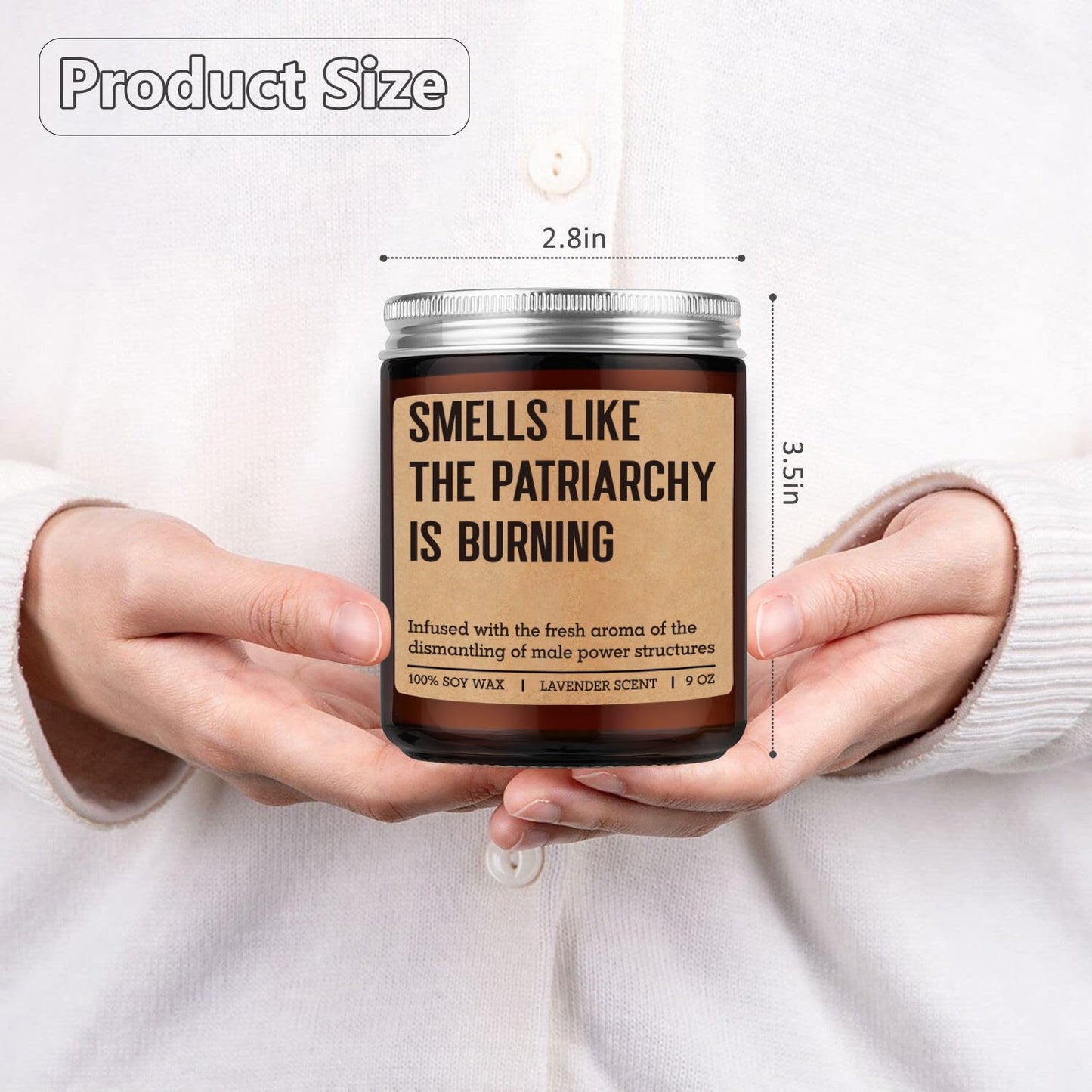 Miracu Anti-Patriarchy Candle, Feminist Gifts Women, Empowerment, Breakup, Mothers Day Birthday Liberal Gifts for Feminists Activists Lesbian Woman Her, Equal Womens Rights, Feminism Girl Power Decor