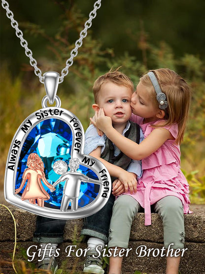 WINNICACA Gifts for Sister from Brother/Sisters Sterling Silver Sister Necklace Graduation Birthday Gifts for Sisters