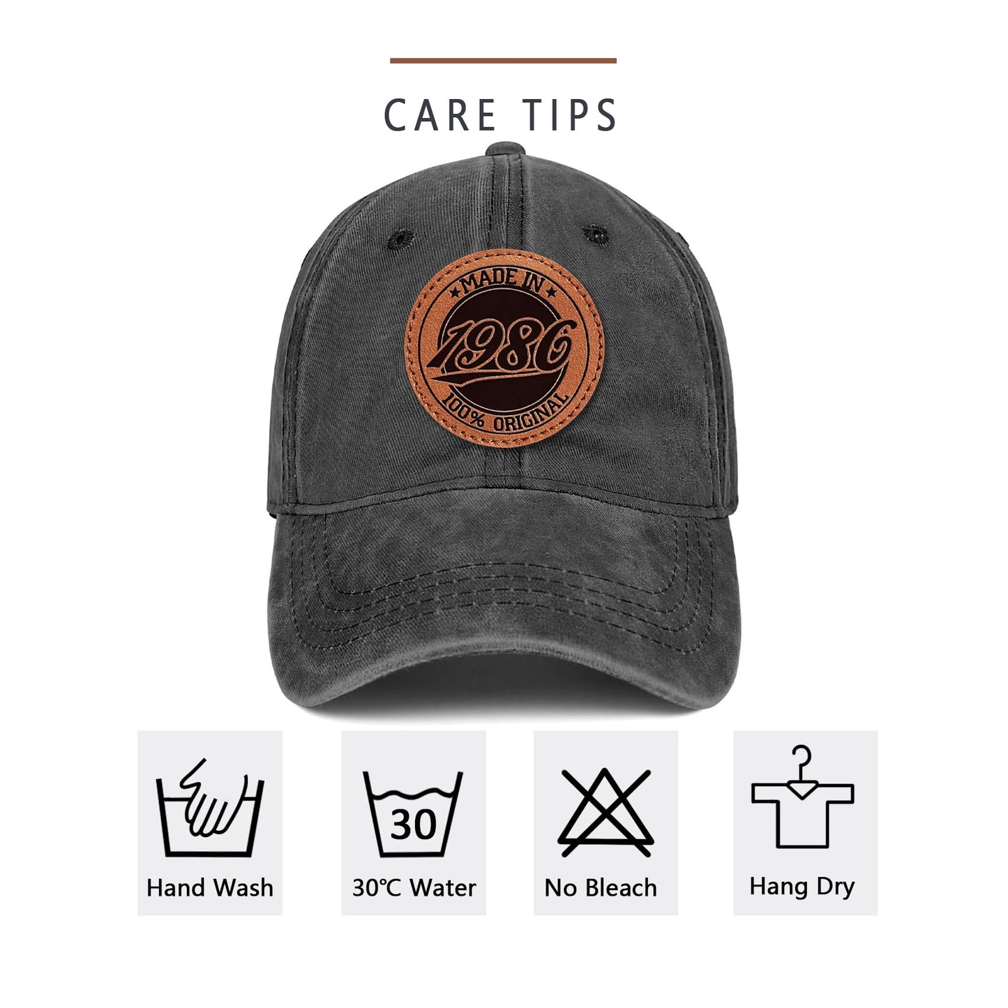 40th Birthday Gifts Men 40 Year Old Gifts Ideas Man 40th Birthday Decorations for Men 100% Cotton 1986 Hat