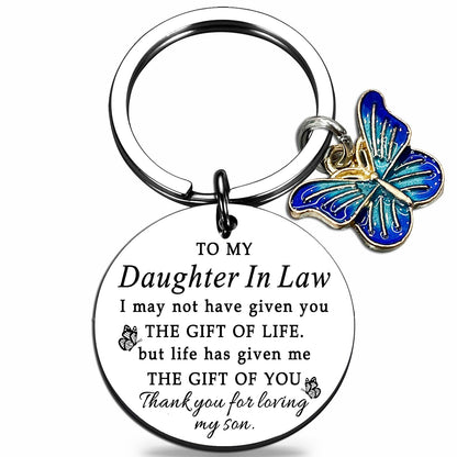 Unique Mothers Day Gifts for Daughter In Law Mother In Law Birthday Wedding Engagement To My DaughterLaw Keychain