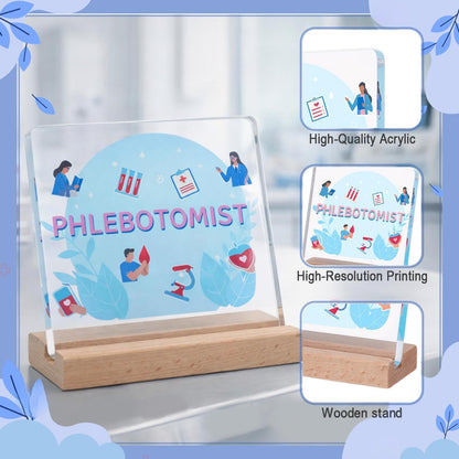 Vicenpal Phlebotomy Gift Cna Week Gift Clear Acrylic Plaque Nursing School Graduation Gifts Desk Decorative Sign for Nurse Friend Coworker Staff Medical Assistant Essentials Accessories
