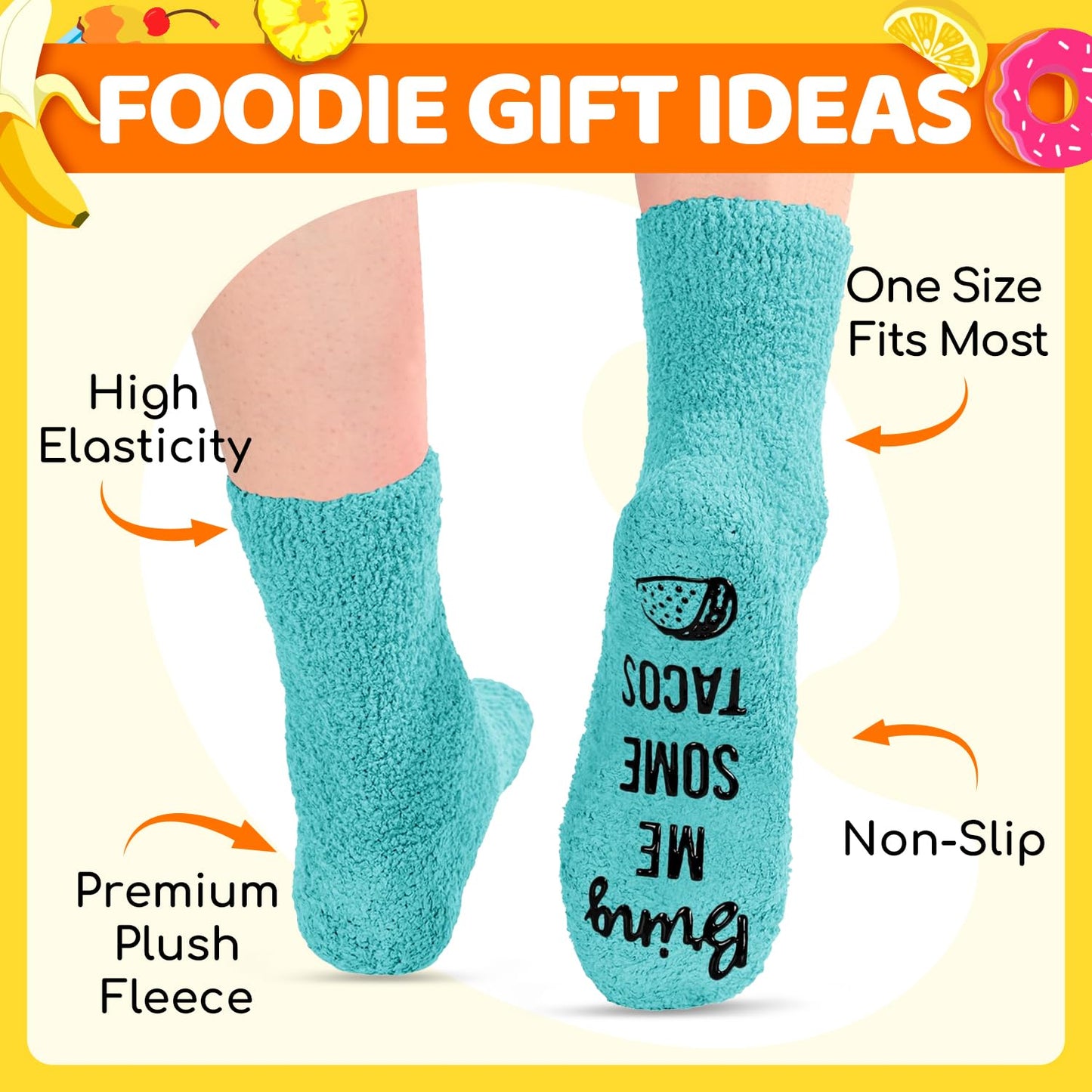 HAPPYPOP Funny Gifts for Women Men - Boba Tea Taco Gifts for Her, Bourbon Coffee Socks