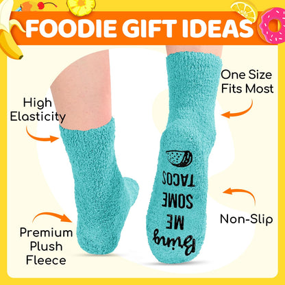 HAPPYPOP Funny Gifts for Women Men - Boba Tea Taco Gifts for Her, Bourbon Coffee Socks