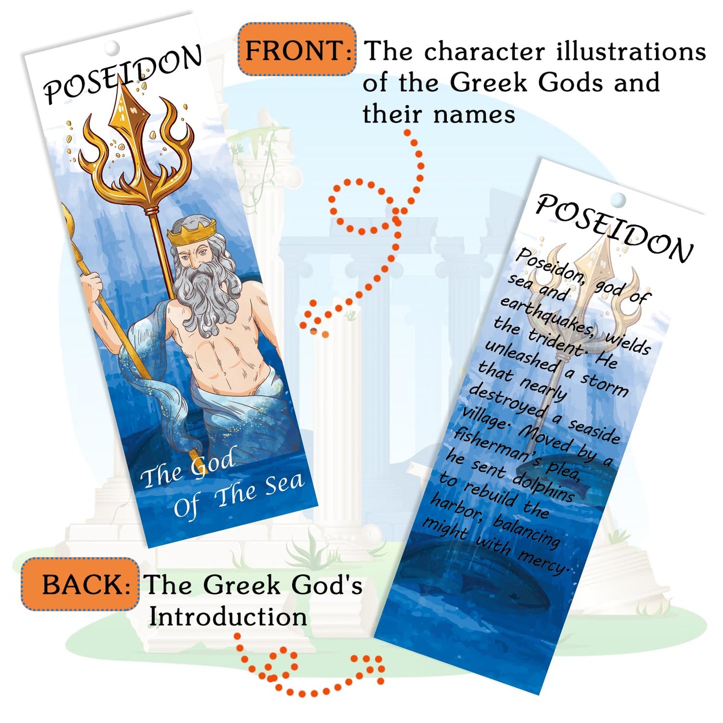 Greek Mythology Bookmarks, 14pcs Olympian Gods Bookmarks, Htabiol Greek Mythology Gifts, Olympian Gods Party Favors, Fit for Ancient Greece Classroom, Percy Jackson Party, Camp Half Blood Birthday