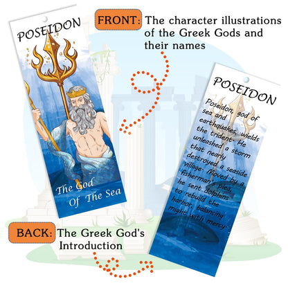 Greek Mythology Bookmarks, 14pcs Olympian Gods Bookmarks, Htabiol Greek Mythology Gifts, Olympian Gods Party Favors, Fit for Ancient Greece Classroom, Percy Jackson Party, Camp Half Blood Birthday