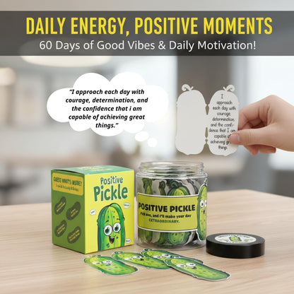DEARMINE 60 Positive Pickle Cards Jar, Graduation Gifts, Mothers Day Birthday Gifts for Mom, Women, Coworkers, Adults, Teachers, Friends, Teen Boys, Teen Girl Gifts Trendy Stuff